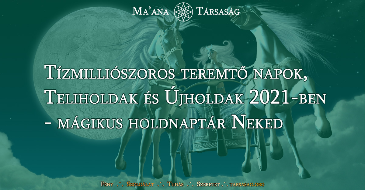 Tízmilliószoros teremtő napok, Teliholdak és Újholdak 2021-ben - mágikus holdnaptár Neked